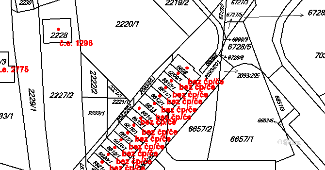 Brno 45565490 na parcele st. 6611/1 v KÚ Bystrc, Katastrální mapa