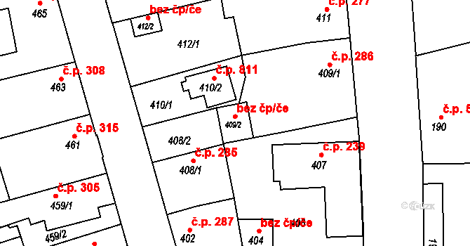 Praha 47839490 na parcele st. 409/2 v KÚ Uhříněves, Katastrální mapa