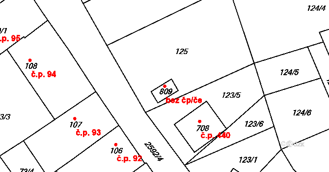 Horní Cerekev 49552490 na parcele st. 809 v KÚ Horní Cerekev, Katastrální mapa
