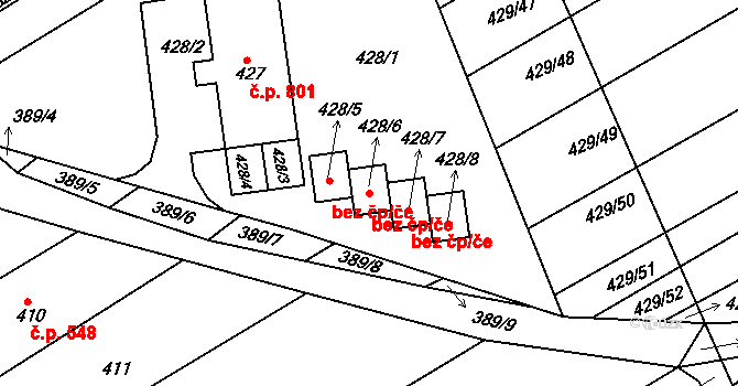 Buchlovice 80540490 na parcele st. 428/6 v KÚ Buchlovice, Katastrální mapa
