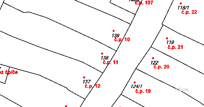 Smolín 11, Pohořelice na parcele st. 138 v KÚ Smolín, Katastrální mapa