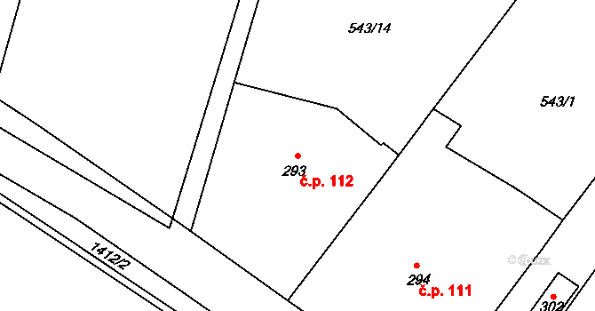 Kovansko 112, Bobnice na parcele st. 293 v KÚ Kovansko, Katastrální mapa