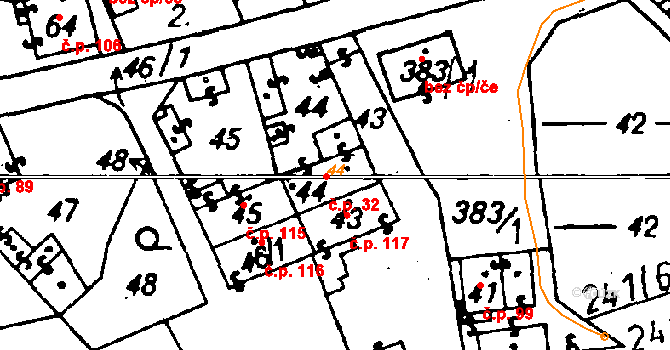 Miskovice 32 na parcele st. 44 v KÚ Miskovice, Katastrální mapa