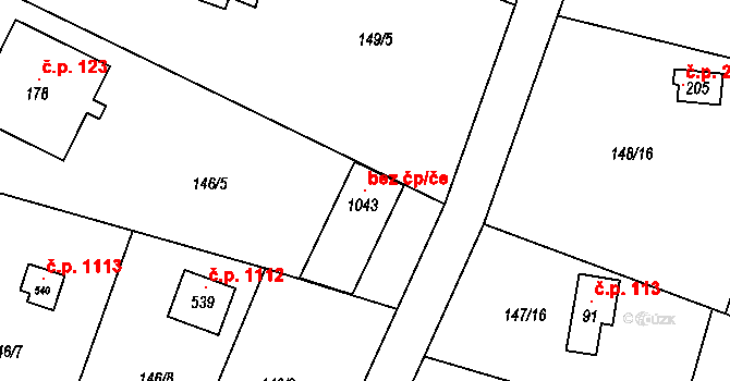 Březová-Oleško 120405491 na parcele st. 1043 v KÚ Oleško u Zvole, Katastrální mapa