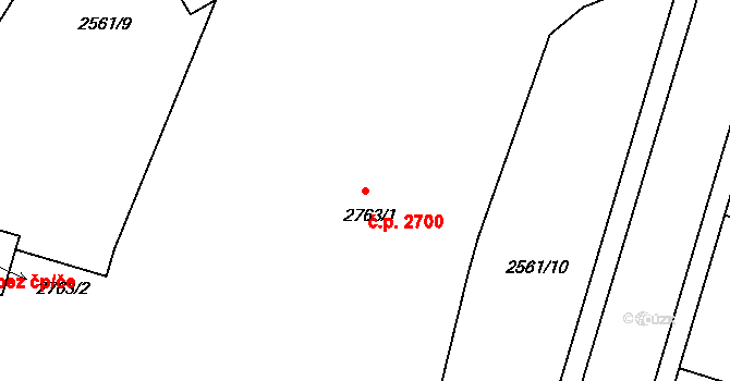 Jablonec nad Nisou 2700 na parcele st. 2763/1 v KÚ Jablonec nad Nisou, Katastrální mapa