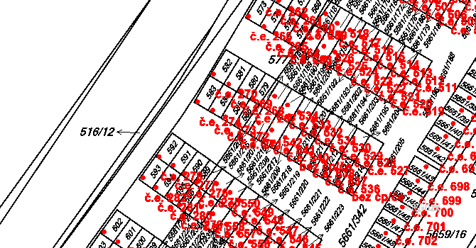 Pístov 271, Jihlava na parcele st. 586 v KÚ Pístov u Jihlavy, Katastrální mapa