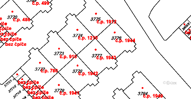 Šumperk 1943 na parcele st. 3777 v KÚ Šumperk, Katastrální mapa