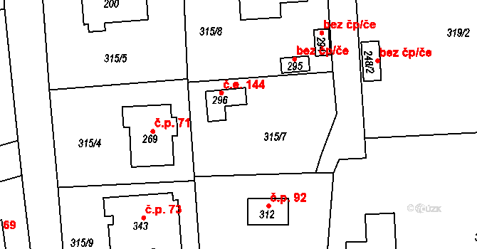 Hatě 58, Skuhrov na parcele st. 293 v KÚ Skuhrov pod Brdy, Katastrální mapa