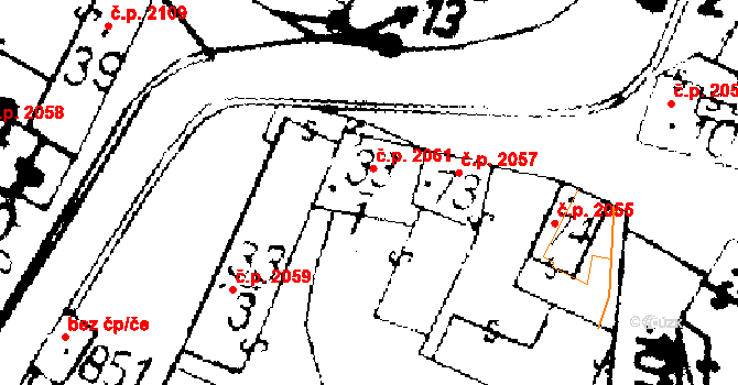 Podlusky 2061, Roudnice nad Labem na parcele st. 33/1 v KÚ Podlusky, Katastrální mapa