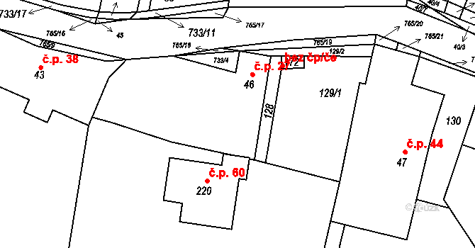 Rviště 27, Orlické Podhůří na parcele st. 46 v KÚ Rviště, Katastrální mapa