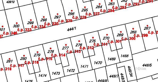 Lány 312, Svitavy na parcele st. 276 v KÚ Čtyřicet Lánů, Katastrální mapa