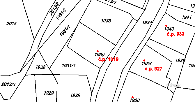 Smržovka 1018 na parcele st. 1930 v KÚ Smržovka, Katastrální mapa