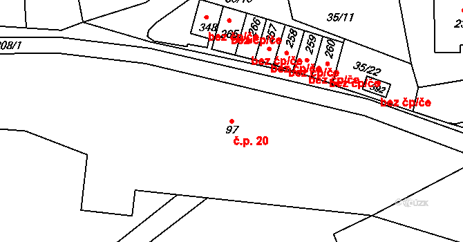 Janské Lázně 20 na parcele st. 97 v KÚ Janské Lázně, Katastrální mapa