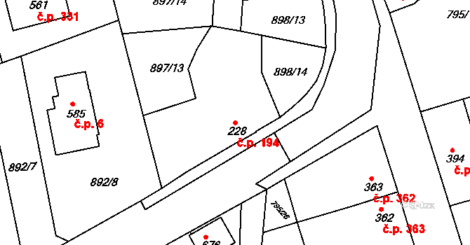 Staňkov II 194, Staňkov na parcele st. 228 v KÚ Staňkov-ves, Katastrální mapa