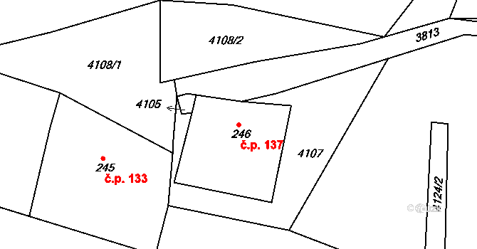 Sedloňov 137 na parcele st. 246 v KÚ Sedloňov, Katastrální mapa