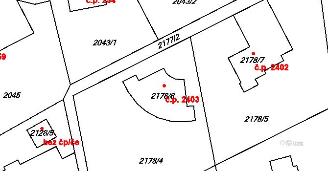 Mizerov 2403, Karviná na parcele st. 2178/6 v KÚ Karviná-město, Katastrální mapa