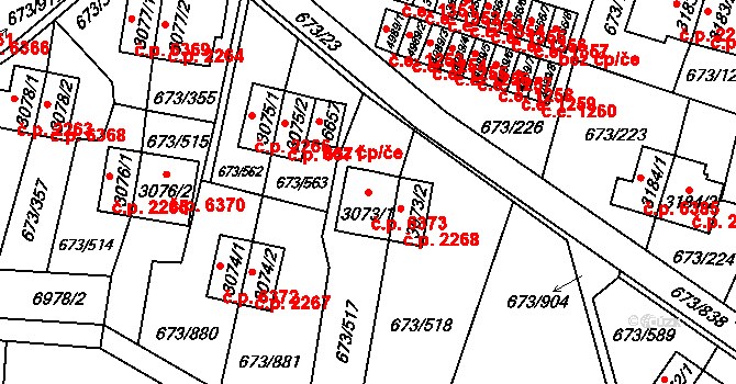 Zlín 6373 na parcele st. 3073/1 v KÚ Zlín, Katastrální mapa