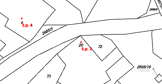 Černičí 3, Čechtice na parcele st. 20 v KÚ Černičí, Katastrální mapa