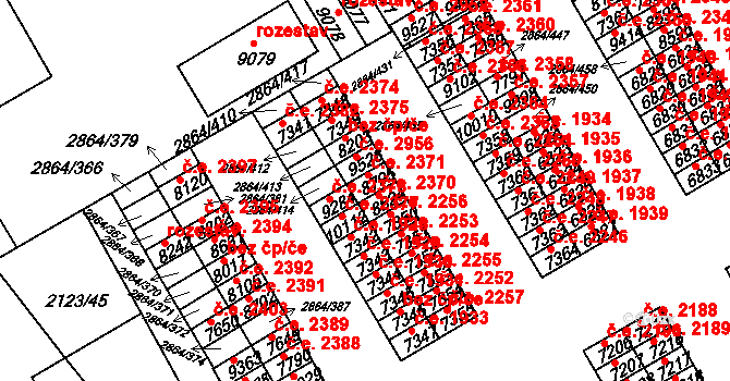 Hodonín 2371 na parcele st. 8795 v KÚ Hodonín, Katastrální mapa