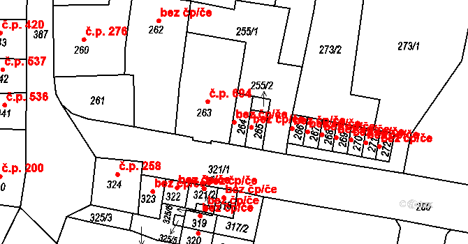 Duchcov 39125491 na parcele st. 264 v KÚ Duchcov, Katastrální mapa