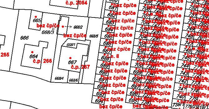 Krnov 39536491 na parcele st. 688 v KÚ Krnov-Horní Předměstí, Katastrální mapa