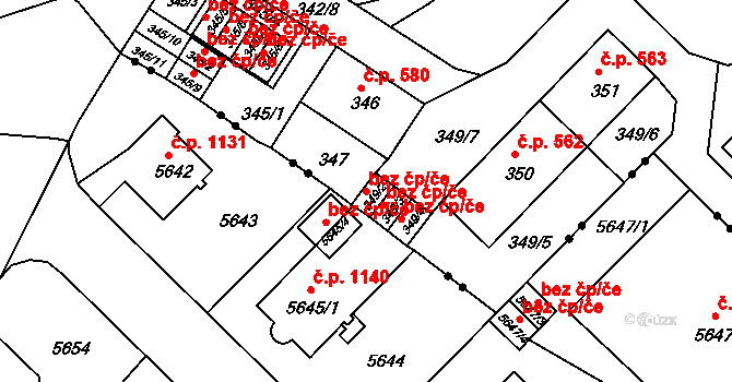 Liberec 40800491 na parcele st. 349/2 v KÚ Ruprechtice, Katastrální mapa