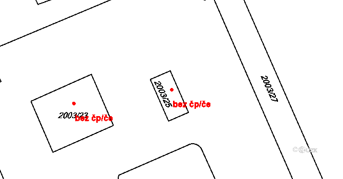 Holešov 41060491 na parcele st. 2003/25 v KÚ Holešov, Katastrální mapa