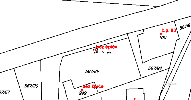 Rozseč nad Kunštátem 43273491 na parcele st. 152 v KÚ Rozseč nad Kunštátem, Katastrální mapa