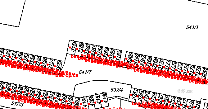 Třebíč 44129491 na parcele st. 3163 v KÚ Třebíč, Katastrální mapa