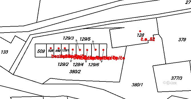 Olešnice v Orlických horách 44274491 na parcele st. 129/5 v KÚ Olešnice v Orlických horách, Katastrální mapa