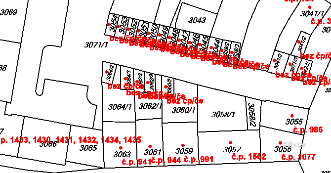 Sokolov 44390491 na parcele st. 3060/2 v KÚ Sokolov, Katastrální mapa