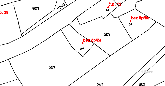 Zahořany 45255491 na parcele st. 109 v KÚ Oprechtice na Šumavě, Katastrální mapa