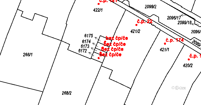 Písek 46201491 na parcele st. 6173 v KÚ Písek, Katastrální mapa