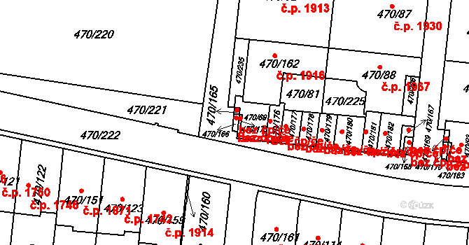 Praha 46725491 na parcele st. 470/166 v KÚ Krč, Katastrální mapa