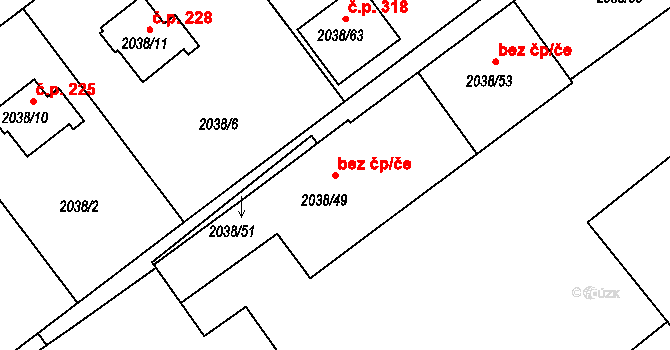 Planá nad Lužnicí 47402491 na parcele st. 2038/49 v KÚ Planá nad Lužnicí, Katastrální mapa