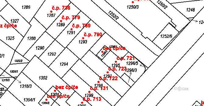 Brno 48180491 na parcele st. 1296/2 v KÚ Maloměřice, Katastrální mapa