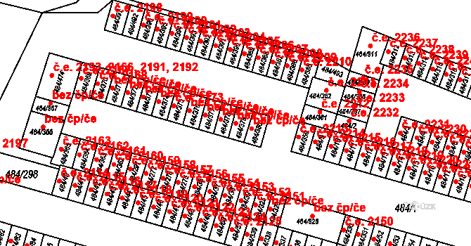 Podlesí 2177,2180, Havířov na parcele st. 484/379 v KÚ Bludovice, Katastrální mapa