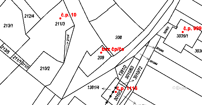 Starý Poddvorov 48924491 na parcele st. 209 v KÚ Starý Poddvorov, Katastrální mapa