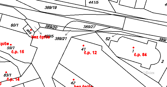 Kozolupy 12 na parcele st. 41 v KÚ Kozolupy u Plzně, Katastrální mapa