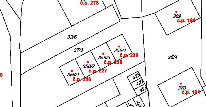 Malá Skalice 228, Česká Skalice na parcele st. 356/3 v KÚ Malá Skalice, Katastrální mapa