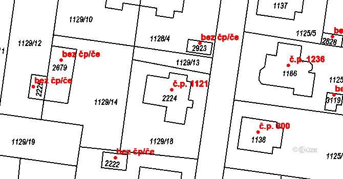 Vodňany II 1121, Vodňany na parcele st. 2224 v KÚ Vodňany, Katastrální mapa