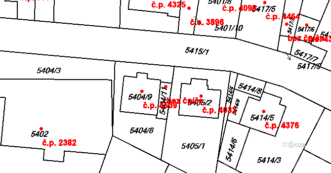 Jihlava 95748491 na parcele st. 5404/11 v KÚ Jihlava, Katastrální mapa