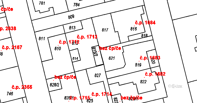 Kladno 104083492 na parcele st. 815/2 v KÚ Kladno, Katastrální mapa