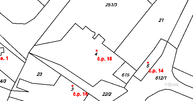 Lipník nad Bečvou VII-Trnávka 15, Lipník nad Bečvou na parcele st. 4 v KÚ Trnávka u Lipníka nad Bečvou, Katastrální mapa