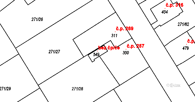 Dymokury 121093492 na parcele st. 549 v KÚ Dymokury, Katastrální mapa