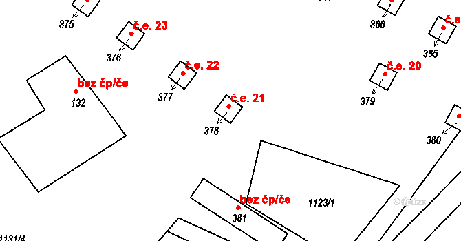 Heřmanice v Podještědí 21, Jablonné v Podještědí na parcele st. 378 v KÚ Heřmanice v Podještědí, Katastrální mapa
