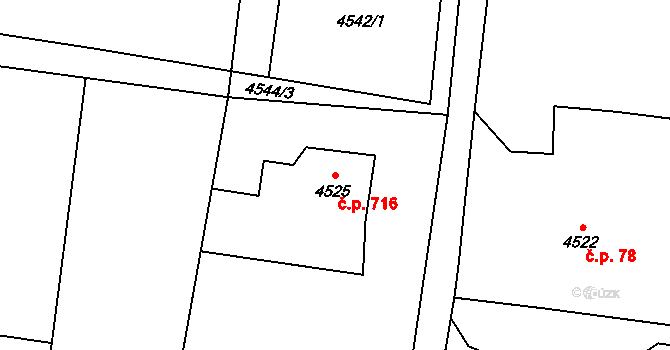Rychvald 716 na parcele st. 4525 v KÚ Rychvald, Katastrální mapa