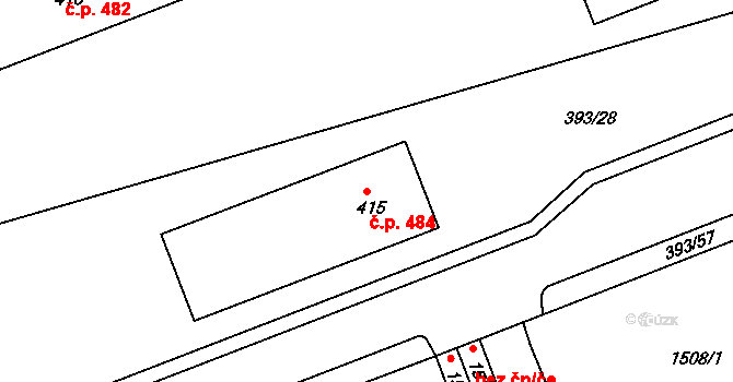 Štětí 484 na parcele st. 415 v KÚ Štětí I, Katastrální mapa