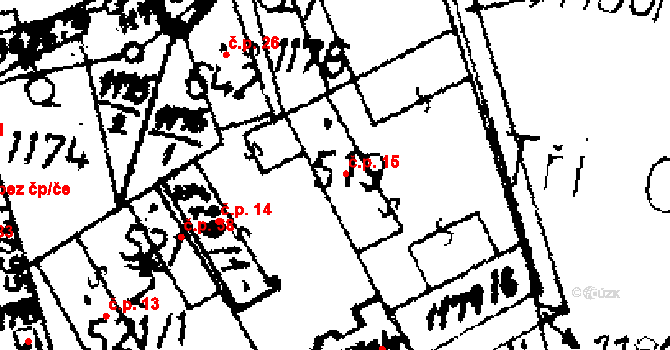 Byšičky 15, Lysá nad Labem na parcele st. 519 v KÚ Lysá nad Labem, Katastrální mapa