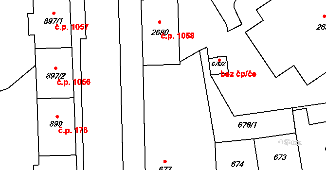Nový Bohumín 961,962,963, Bohumín na parcele st. 677 v KÚ Nový Bohumín, Katastrální mapa